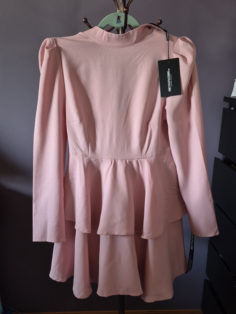 PrettyLittleThing Blush Pink Layered Peplum Dress